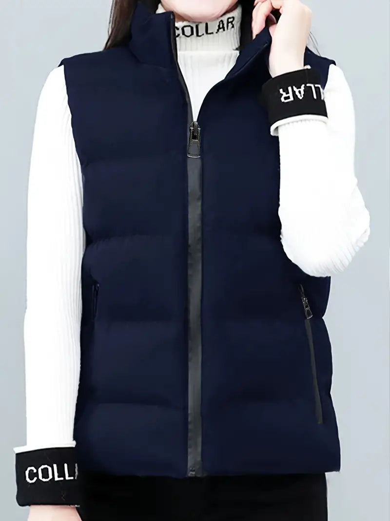 WinterLuxe - Dames Fleece-Weste met Rits voor Herfst en Winter