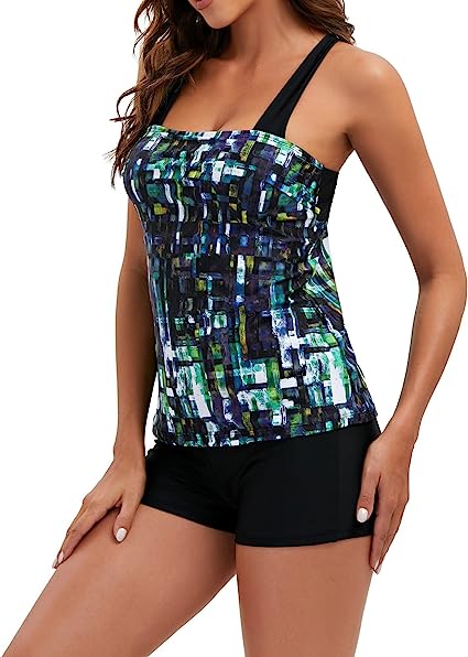 Talia - Geo Chic Tankini Set voor Dames | Stijlvolle en Comfortabele Zwemkleding