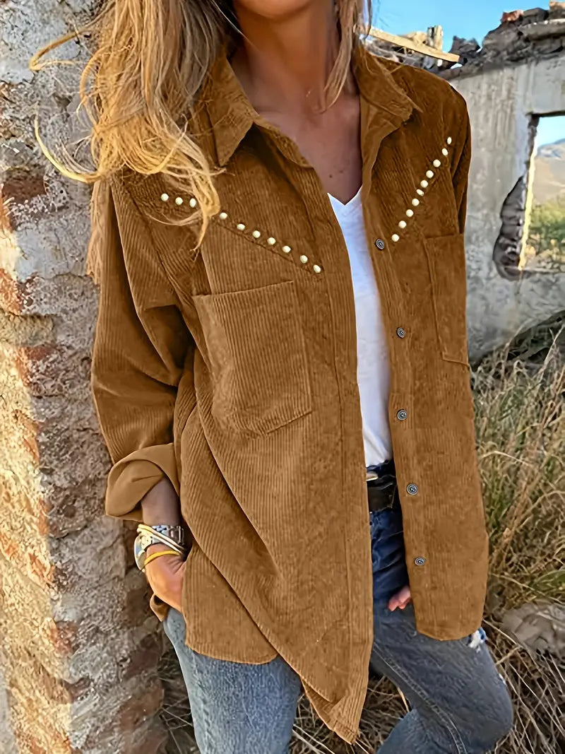 Marissa – Zachte Corduroy Jas voor Casual Damesmode in Lente & Herfst