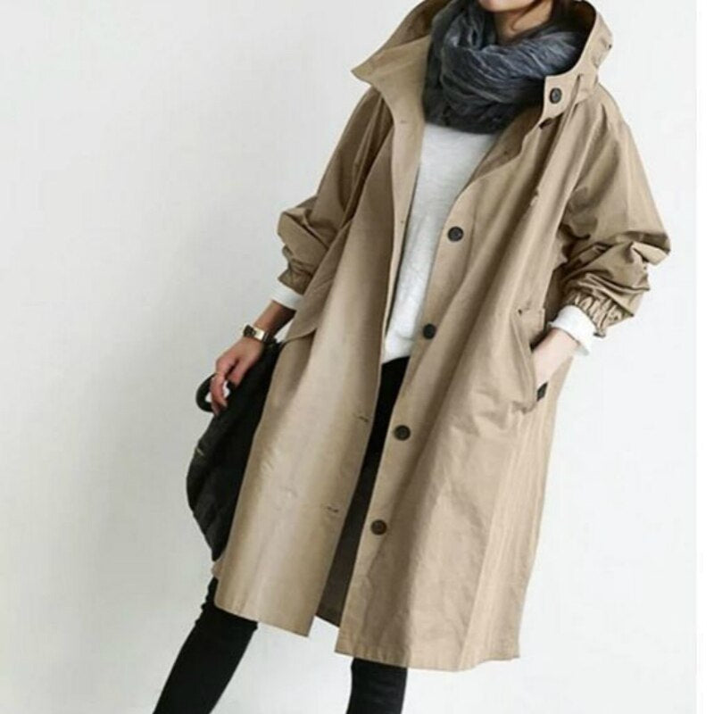 StyleCoat - Modieuze Lange Trenchcoat voor Dames – Overgangsjas 2023
