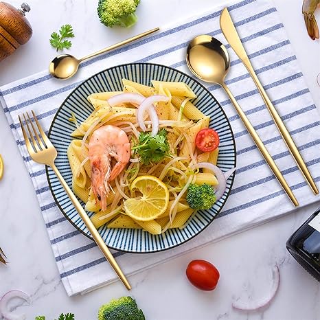 ExquisiteSet - 24-Delig Dubbelkleurig Bestek | Luxe Roestvrijstalen Eetgerei