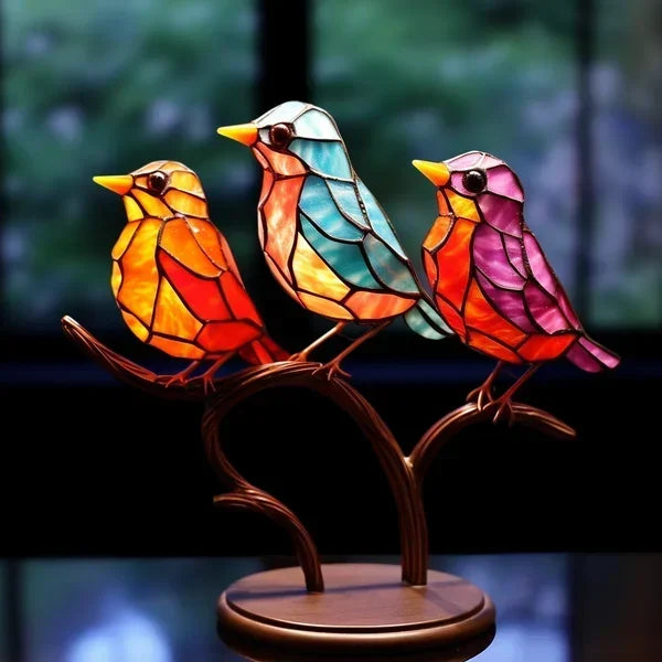 ElegantHome - Vogeldecoratie in Gekleurd Glas voor een Stijlvol Interieurontwerp