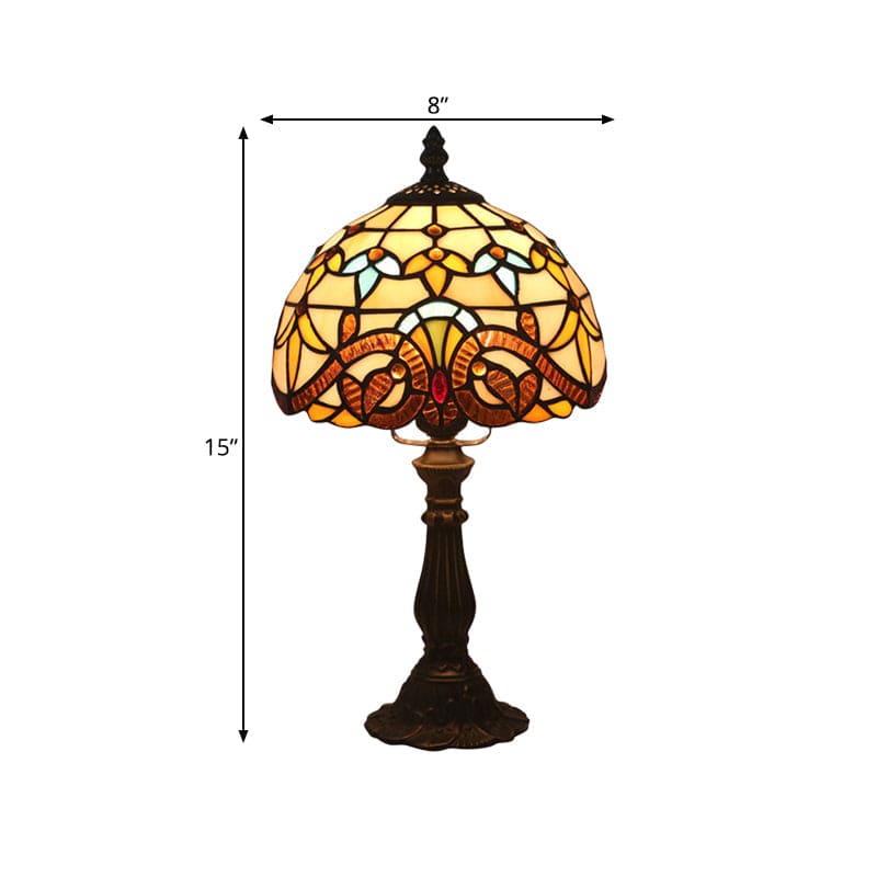 VitraLicht - Tiffany Tafellamp van Gekleurd Glas met Loodlijnen voor Klassieke Verlichting
