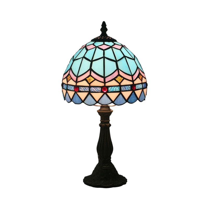 VitraLicht - Tiffany Tafellamp van Gekleurd Glas met Loodlijnen voor Klassieke Verlichting
