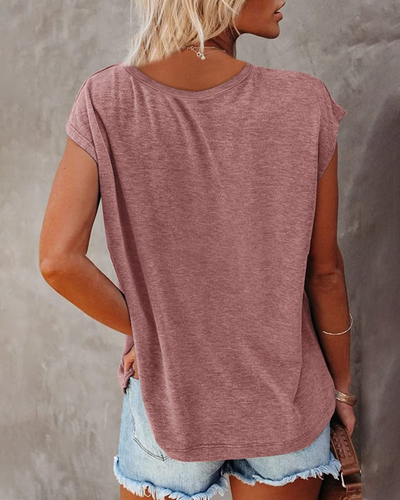 Relaxed V-Hals T-shirt voor Dames | Zachtvallend en Comfortabel Casual Shirt