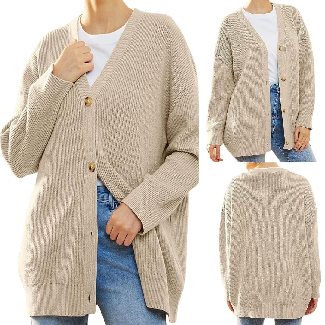 EllaCozy - Populaire Eenkleurige Gebreide Damesmantel – Stijlvol en Comfortabel