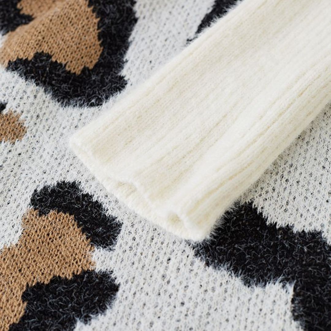 Eliana - Dames Oversized Cardigan met Luipaardprint | Stijlvolle en Comfortabele Winterjas