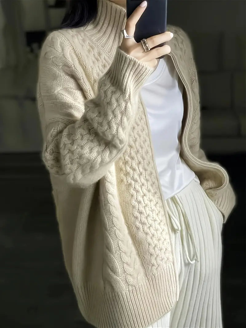 Giselle - Grove Gebreide Ritsvest met Relaxte Pasvorm voor Dames