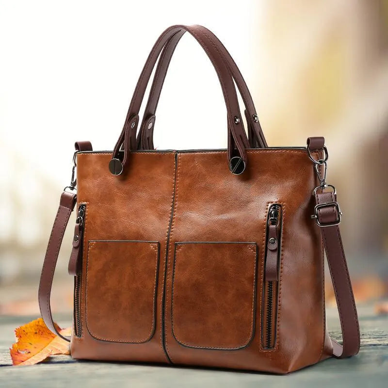 Lara - Vintage Leren Schoudertas voor Dames | Stijlvolle en Duurzame Handtas