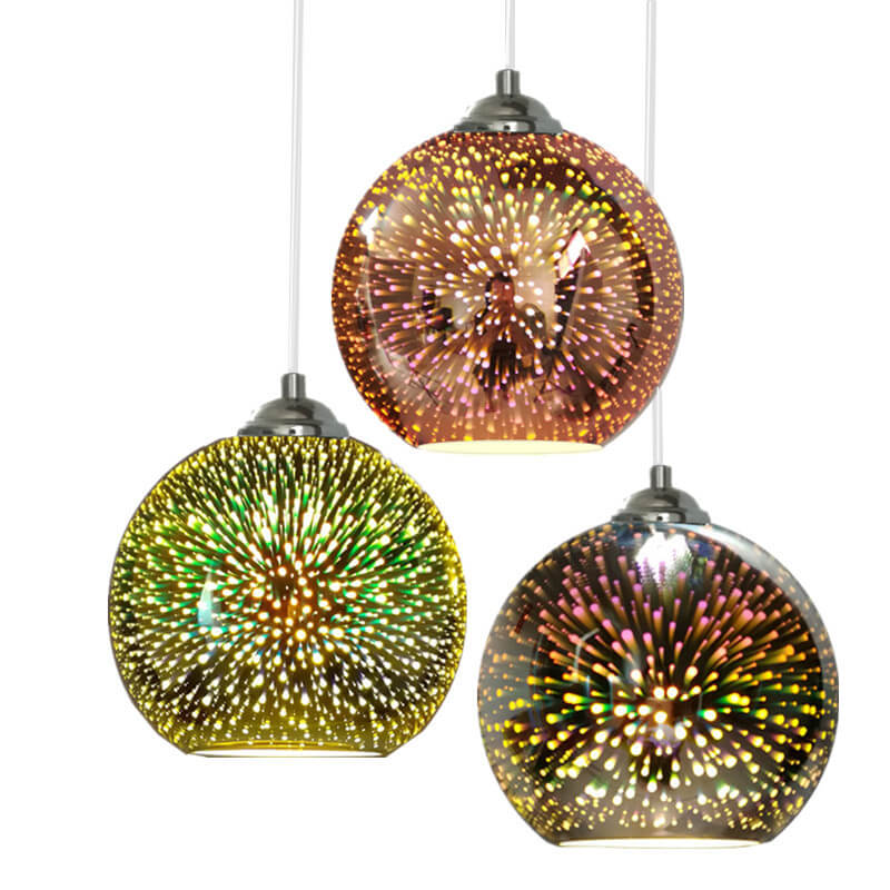 LichtSpectra - Moderne 3D Kleurrijke Vuurwerk Glas Hanglamp met 1 Lichtpunt