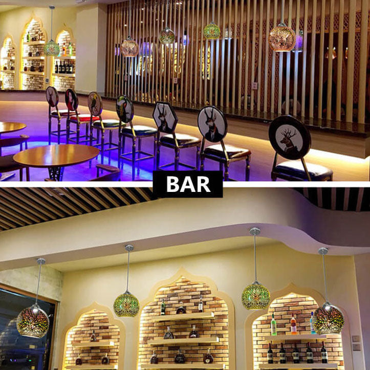 LichtSpectra - Moderne 3D Kleurrijke Vuurwerk Glas Hanglamp met 1 Lichtpunt