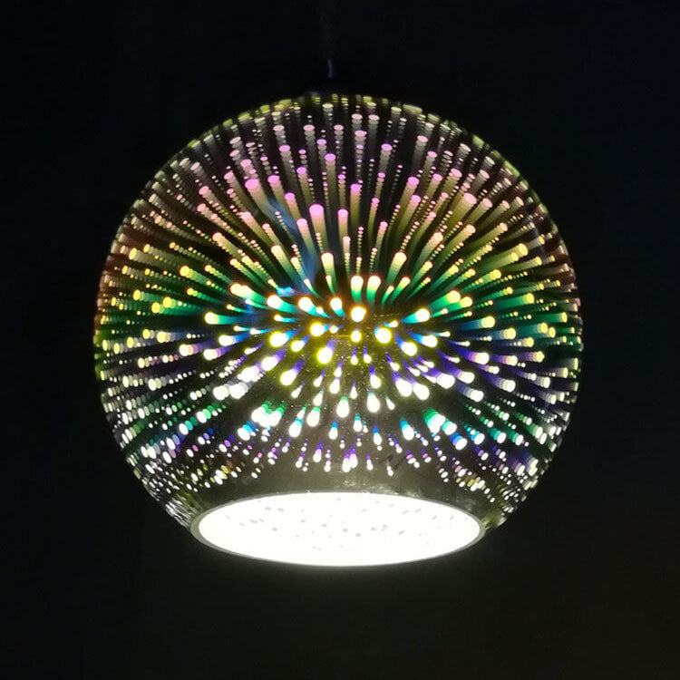 LichtSpectra - Moderne 3D Kleurrijke Vuurwerk Glas Hanglamp met 1 Lichtpunt