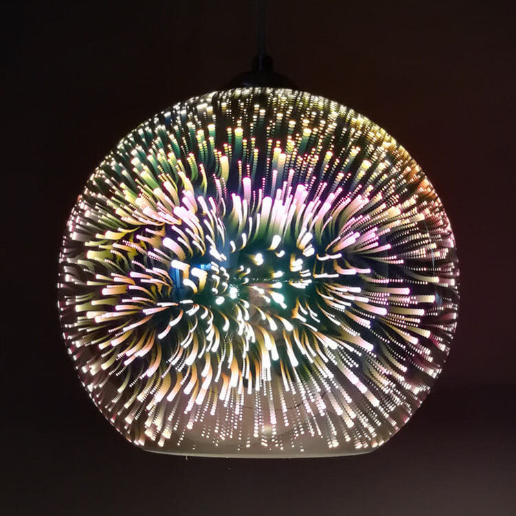LichtSpectra - Moderne 3D Kleurrijke Vuurwerk Glas Hanglamp met 1 Lichtpunt
