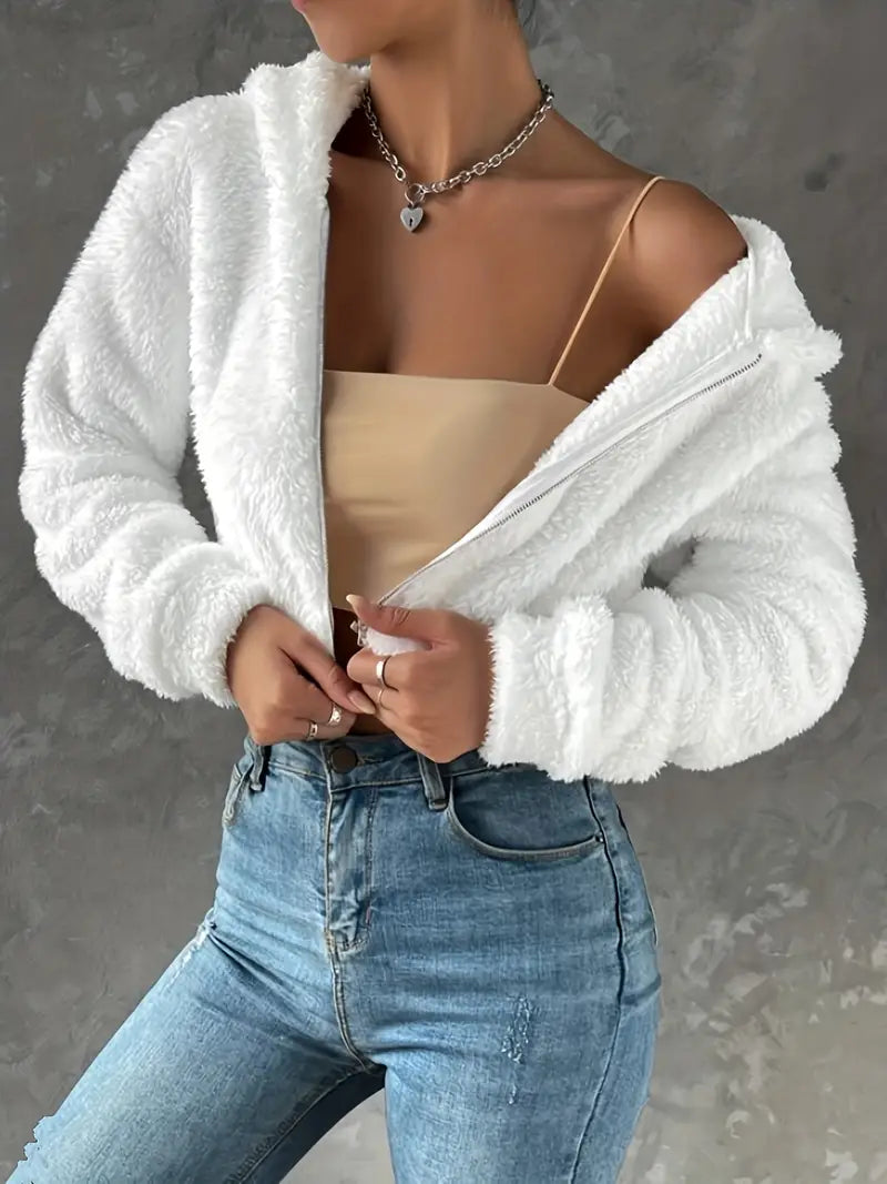 Mariska - Effen Teddy Hoodie met Rits | Comfortabel en Warm voor de Winter