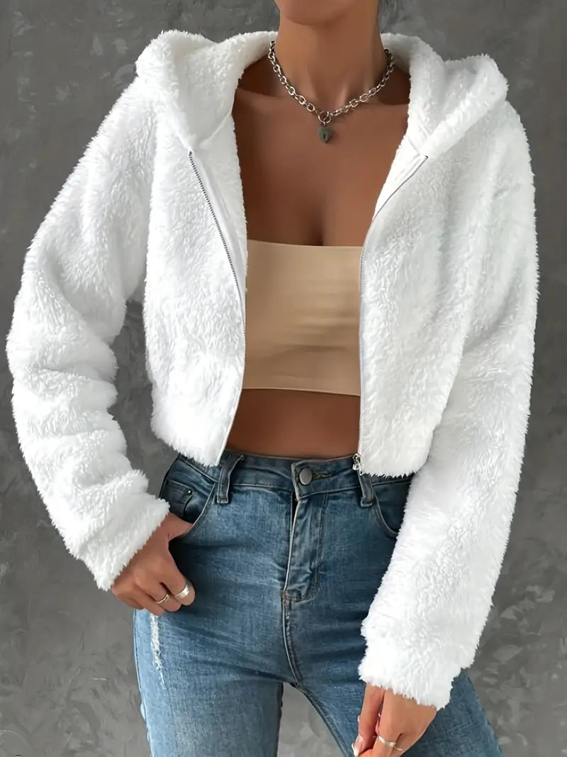 Mariska - Effen Teddy Hoodie met Rits | Comfortabel en Warm voor de Winter