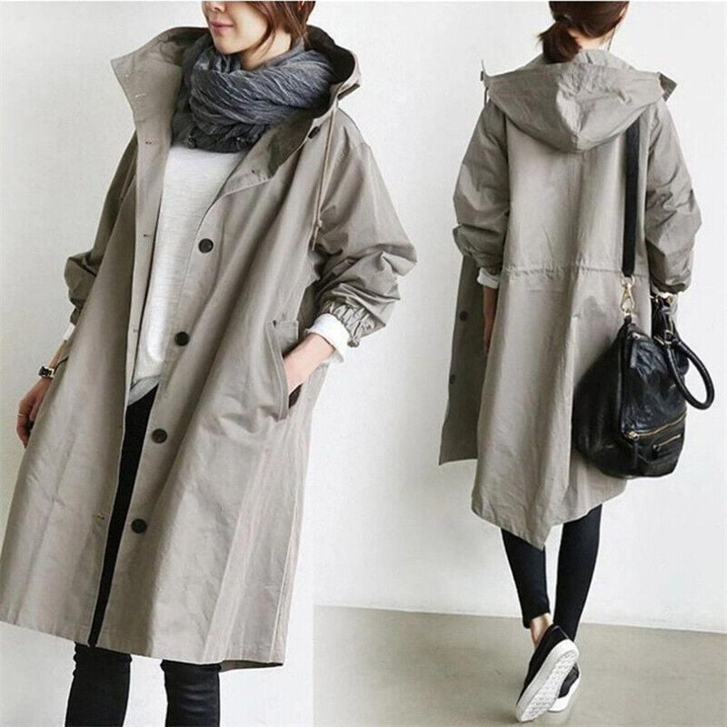 Mirelle – Waterdichte Trenchcoat met Capuchon voor Dames