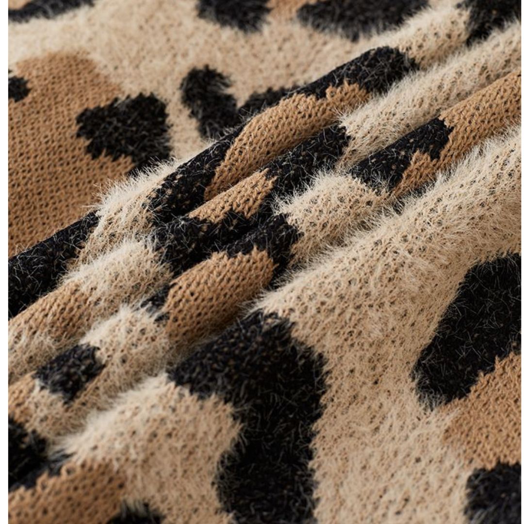 Eliana - Dames Oversized Cardigan met Luipaardprint | Stijlvolle en Comfortabele Winterjas