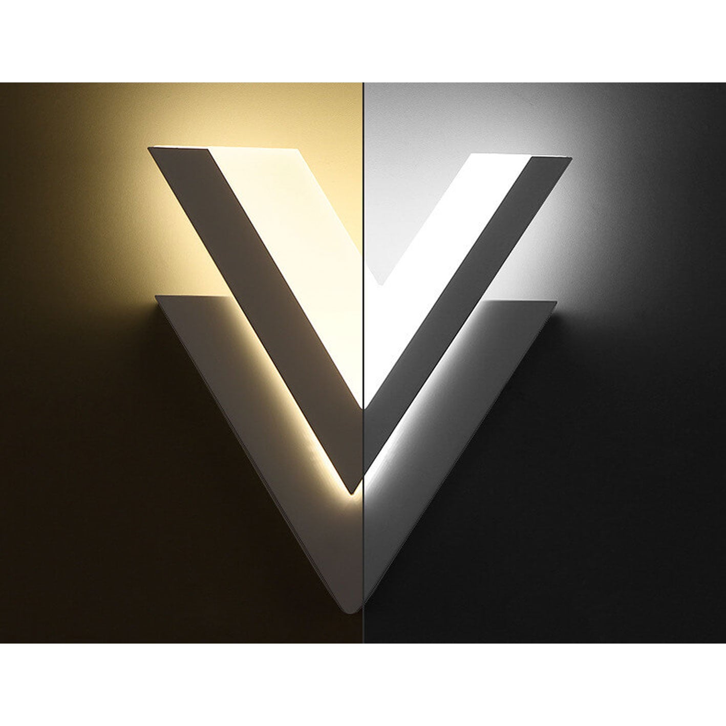 V-Lite - Minimalistische V-vormige LED-wandlamp | Creatieve en moderne verlichting