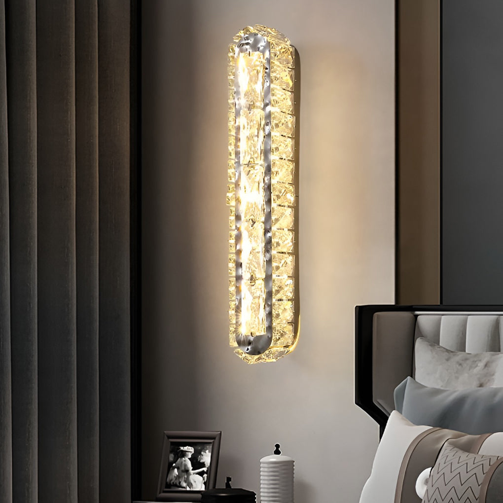 LumiCryst - Dubbele LED Strip Kristallen Wandlamp met Drie-Staps Dimbare Functie | Moderne Verlichting