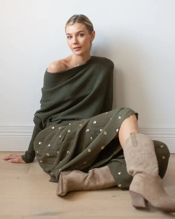 CloudDrape - Asymmetrische Dames Trui met Elegante Drapering