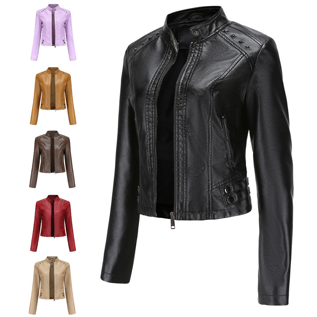 Julisa - Elegante Leren Jas met Unieke Details voor Dames