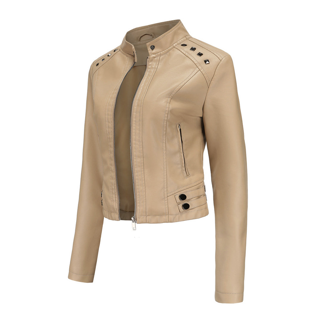 Julisa - Elegante Leren Jas met Unieke Details voor Dames