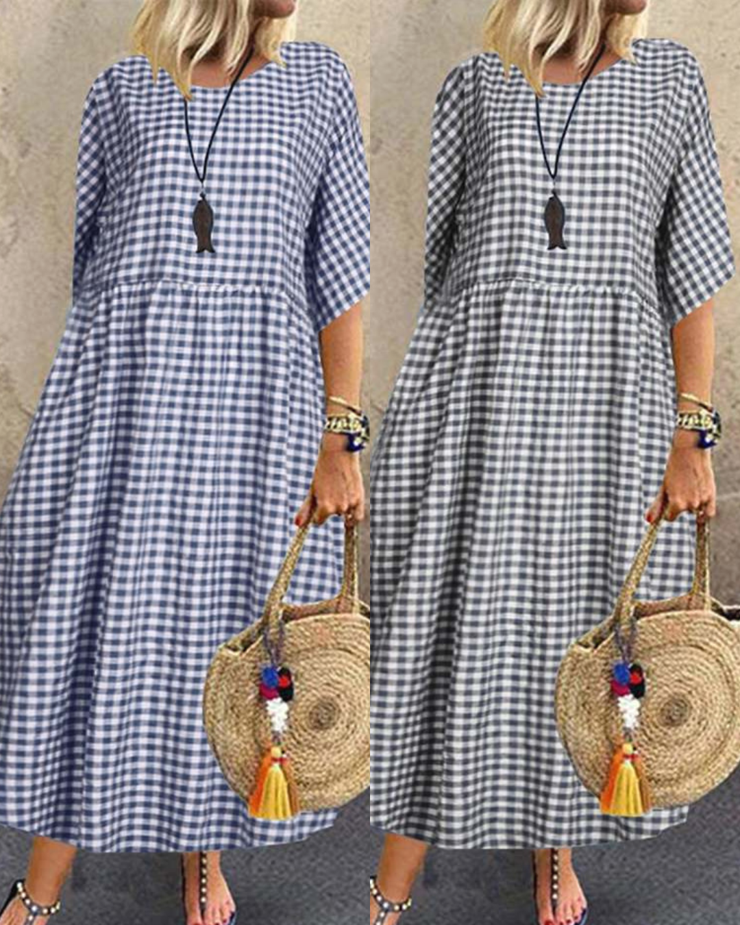 Zomers Midikleed van Linnen