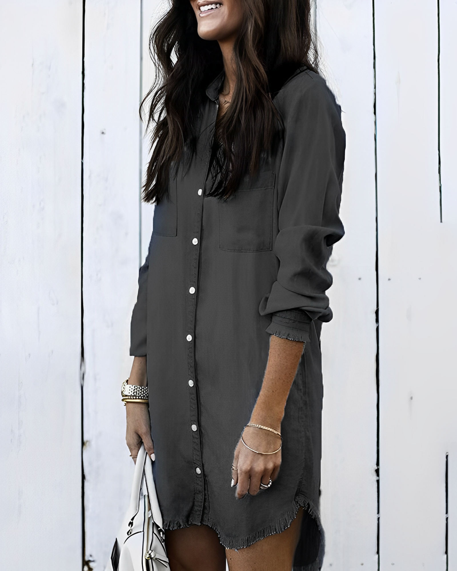 Marina Denim Blouse | Stijlvolle Spijkerblouse met Knopen voor Een Casual Look