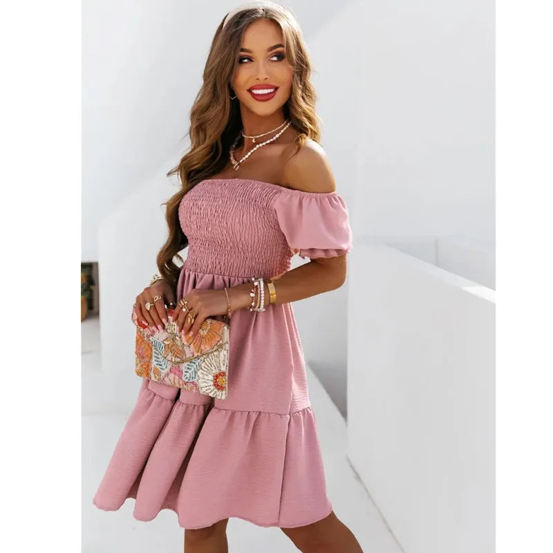 Adrielle - Trendy Off-Shoulder Minijurk voor Modebewuste Vrouwen