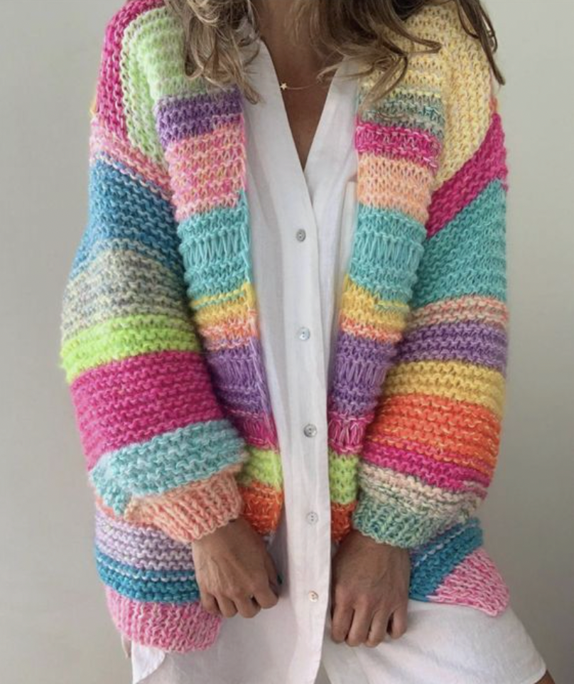 LioraKnit - Regenboog Gebreide Vest voor Dames