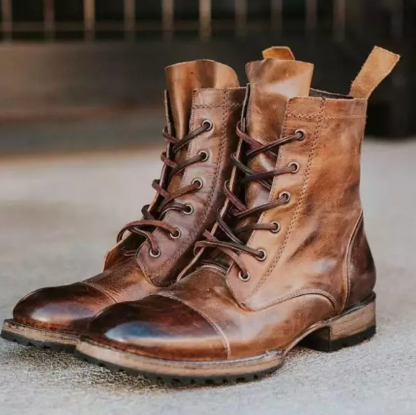 VintageLeder Winterlaarzen voor Dames | Klassieke Warme Leren Stiefels voor de Winter