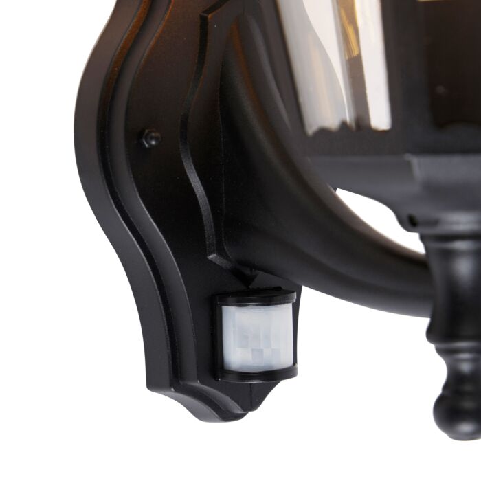 GuardGlow - Zwarte buitenwandlantaarn met bewegingssensor | Weerbestendige verlichting voor veiligheid en stijl