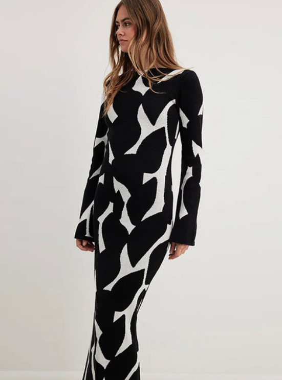 Basma - Stijlvol lang gebreid jurkje met lange mouwen