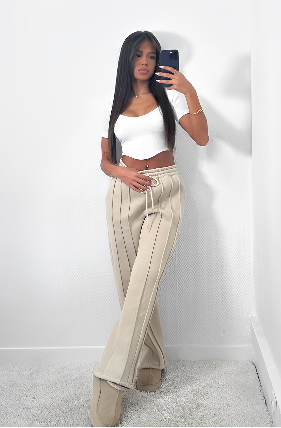 Deluxe - Gestreepte Loose Fit Joggingbroek voor Dames