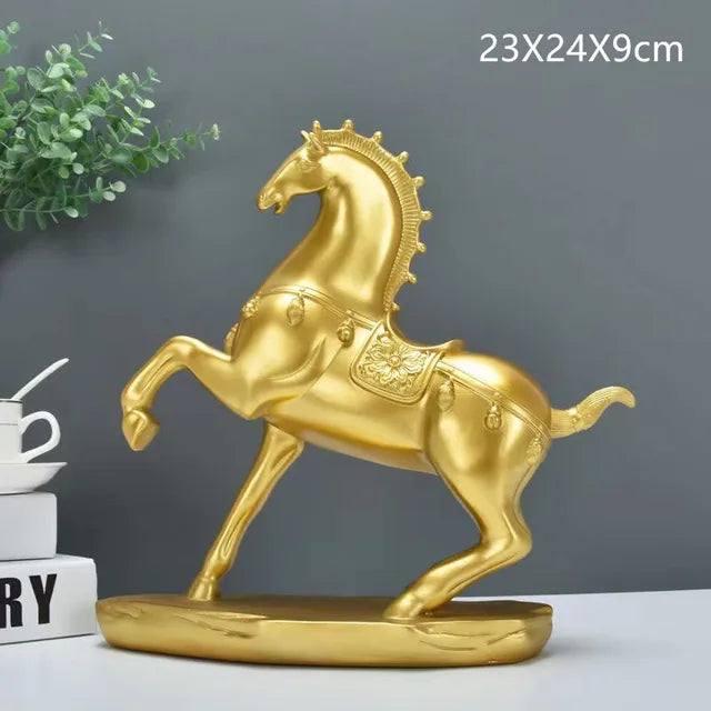 RoyalStride - Tang Paarden Sculptuur | Elegant Decoratief Kunstwerk voor Thuis