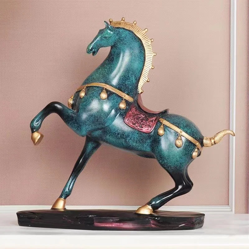 RoyalStride - Tang Paarden Sculptuur | Elegant Decoratief Kunstwerk voor Thuis