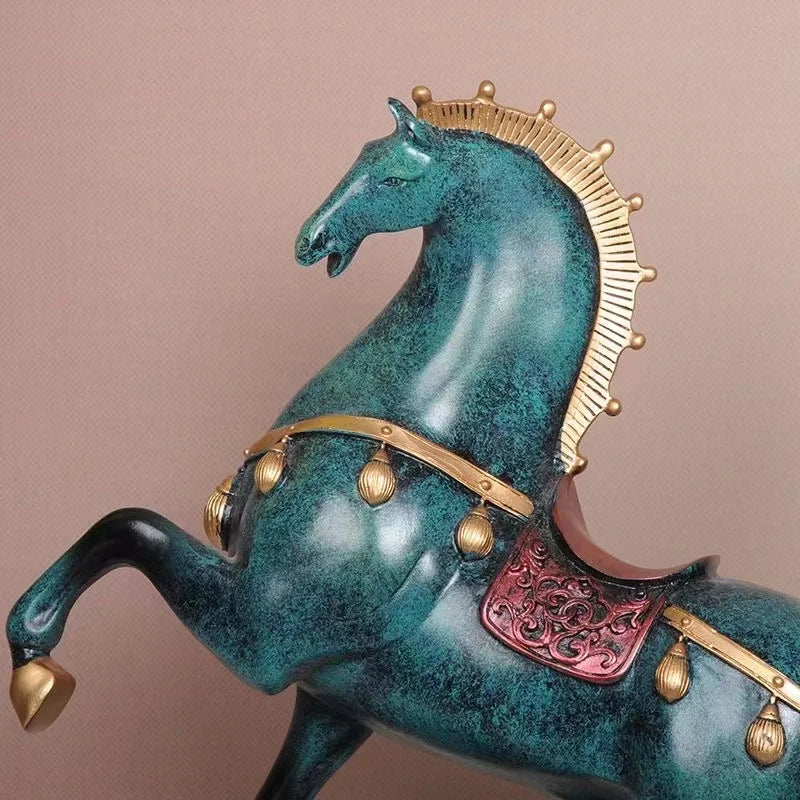 RoyalStride - Tang Paarden Sculptuur | Elegant Decoratief Kunstwerk voor Thuis