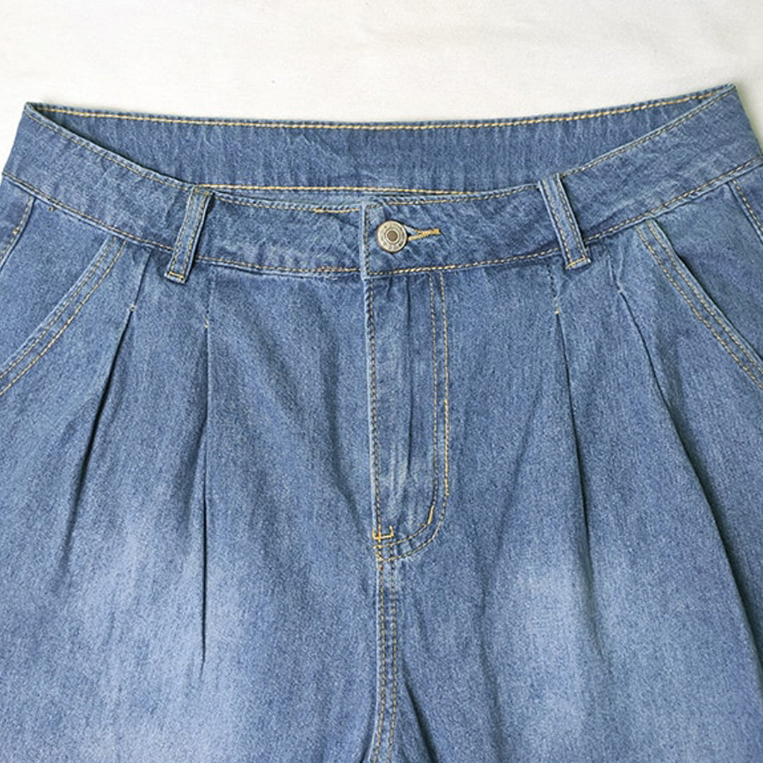 Leona - Wijd Uitlopende Denim Jeans met Vintage Uitstraling voor Dames