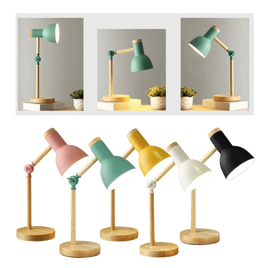 ScandiLicht - Scandinavische Houten Bureau Lamp | Stijlvolle Verlichting voor Werk- en Woonruimtes