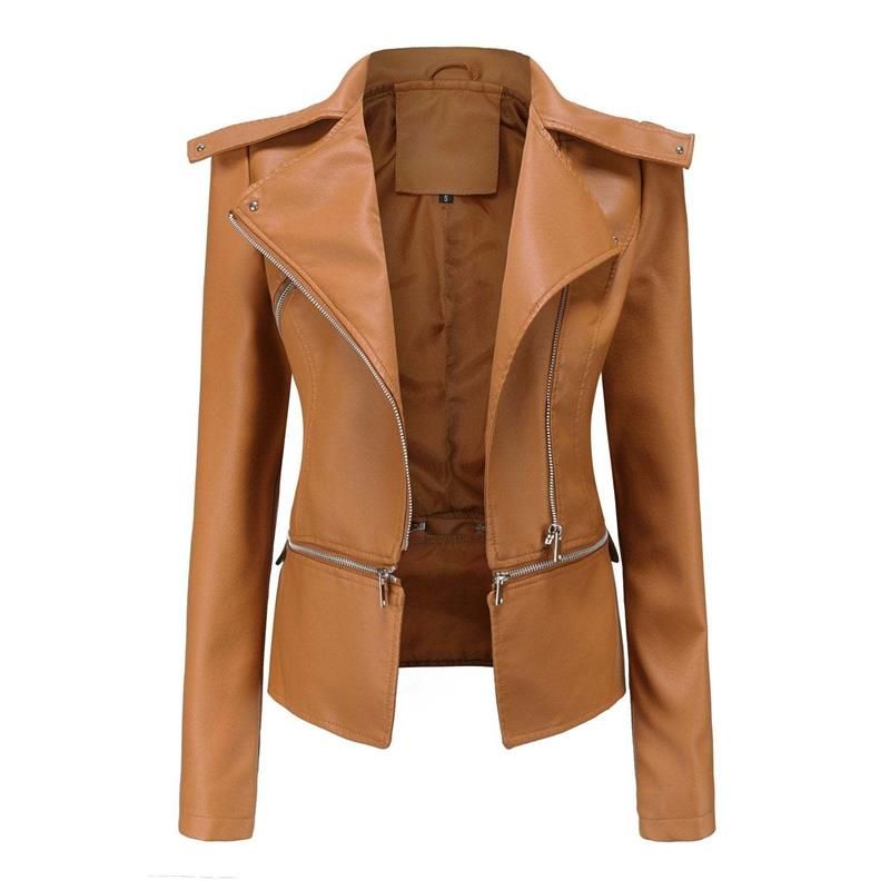NoirJacket - Gotische Zachte Leren Jas met Revers en Ademend Ritsontwerp