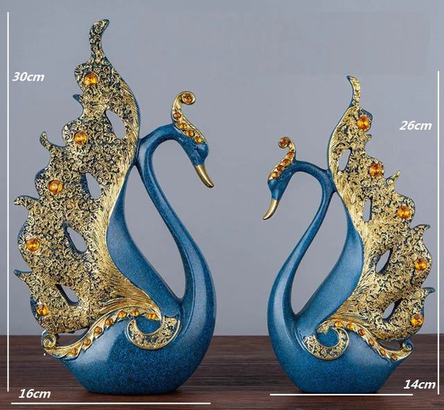 SwanElegance - Zwanenliefhebbers Decoratieve Set | Luxe Zwanenbeeld voor Interieur