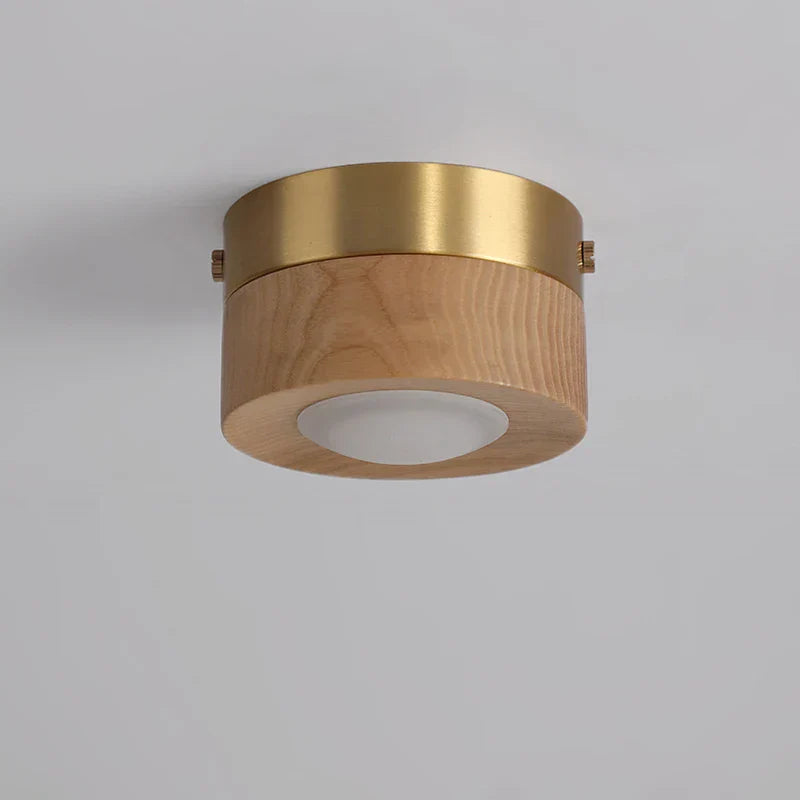 WoodLux Walnoot Plafondlamp - LED Schijnwerper met Houten Afwerking voor Woonkamer en Eetkamer
