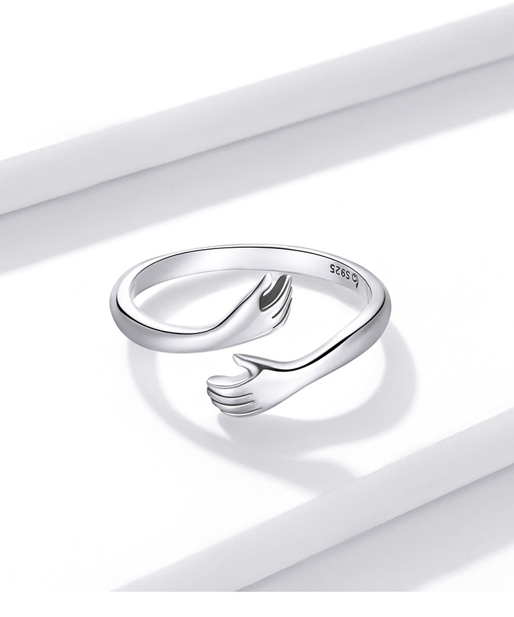 Lina's Zachte Omhelzingsring - Dames 925 Sterlingsilver Verstelbare Ring voor Feestelijke Sieraden