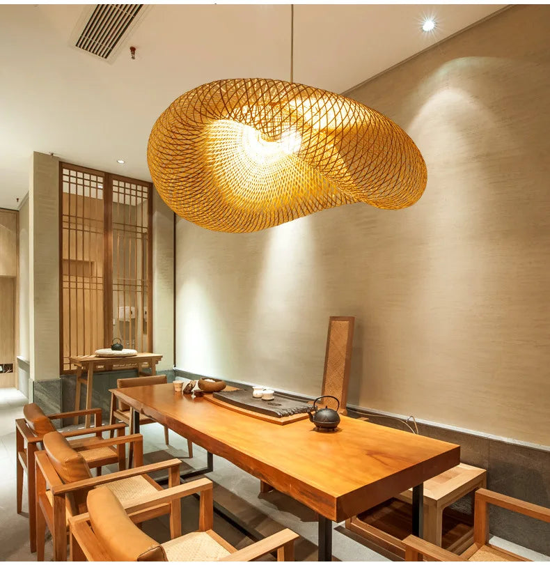 BambooVintage LED Hanglamp - Authentieke Bamboe Designlamp voor Woonkamer en Eetkamer