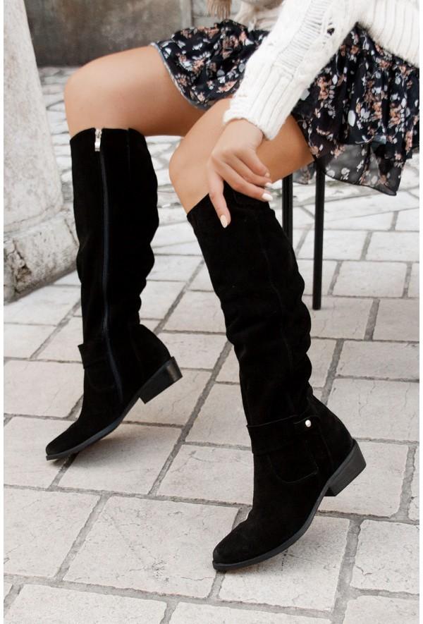 LuxeStep Stiefelette | Comfortabele Suède Enkellaarsjes met Lage Hak voor Dames