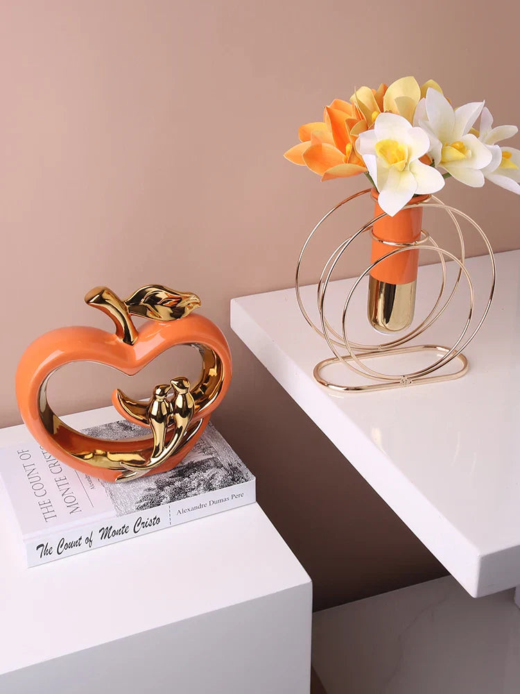 CeramicDelight - Keramische Appel Decoratie | Stijlvol Decoratief Object voor Interieur