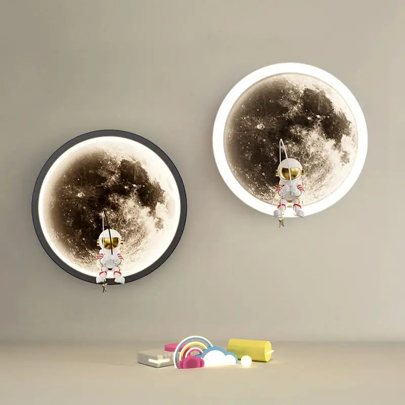 LunaGlow - LED Maan Wandlamp met Astronaut en Ster | Unieke Verlichting voor Slaapkamer en Kinderkamer