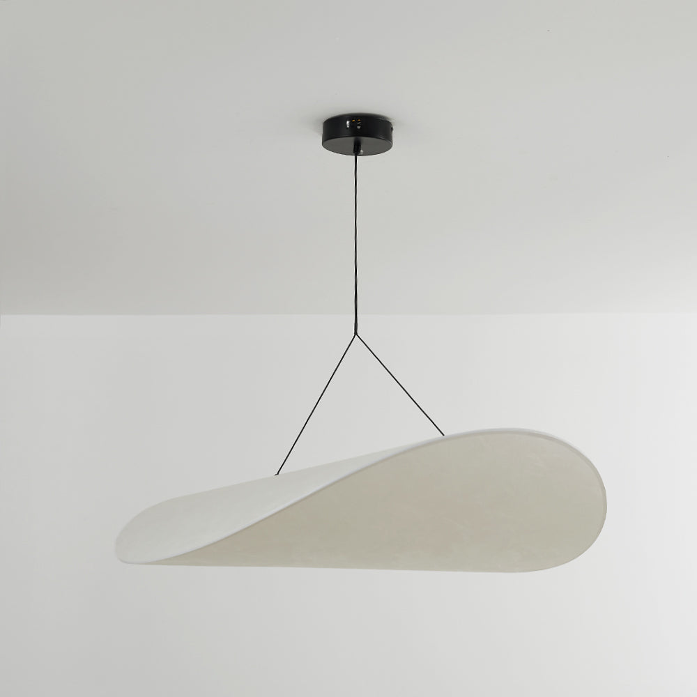 LumiSleek - Moderne LED Hanglamp van Metaal en Kunstzijde in Wit voor de Slaapkamer