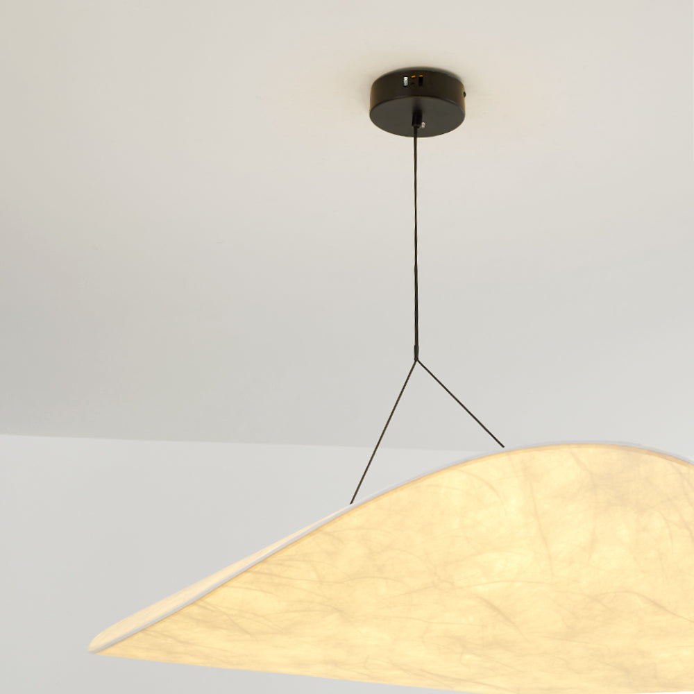 LumiSleek - Moderne LED Hanglamp van Metaal en Kunstzijde in Wit voor de Slaapkamer