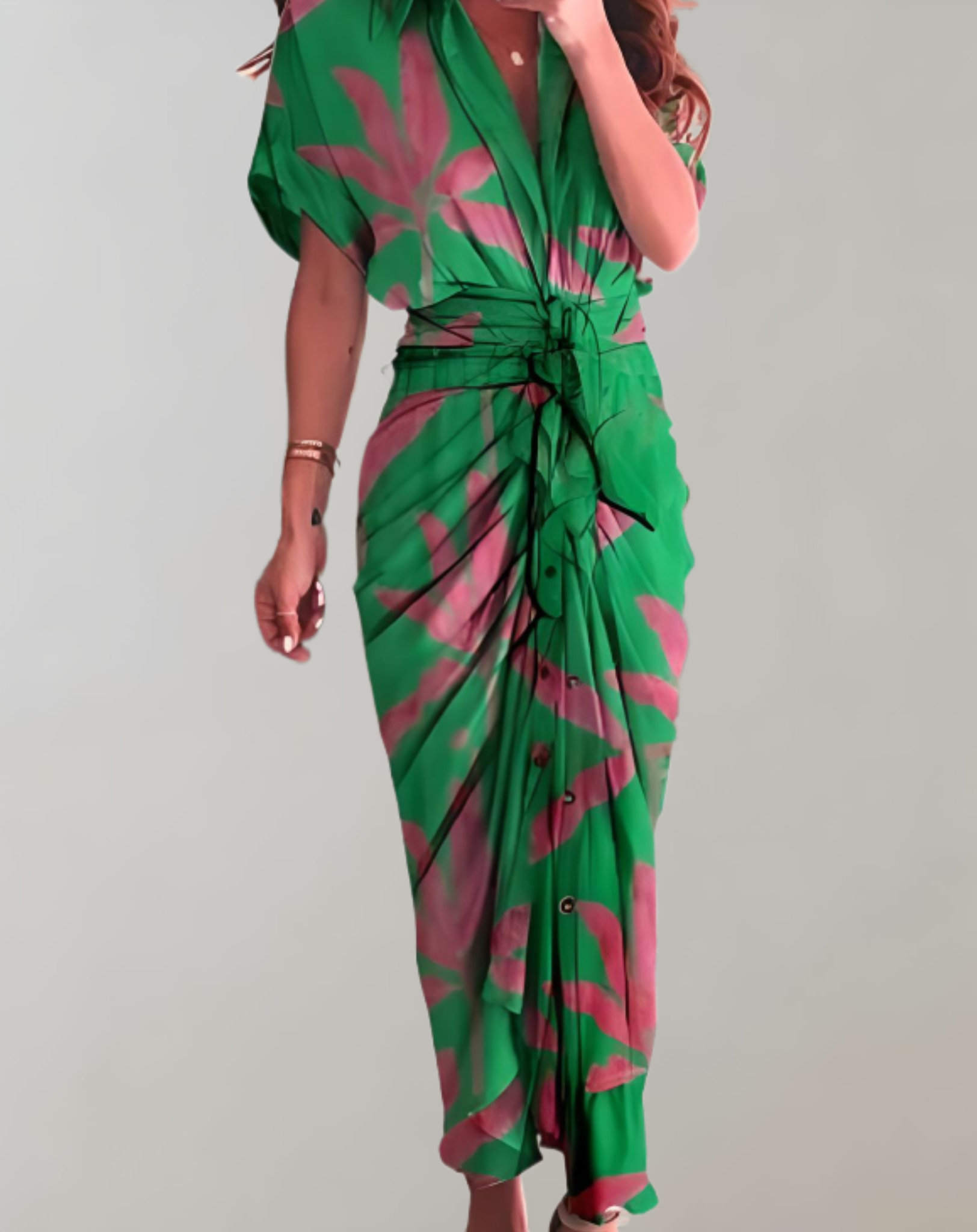 Elegantia - Lang Getailleerd Jurk met Stijlvolle Details